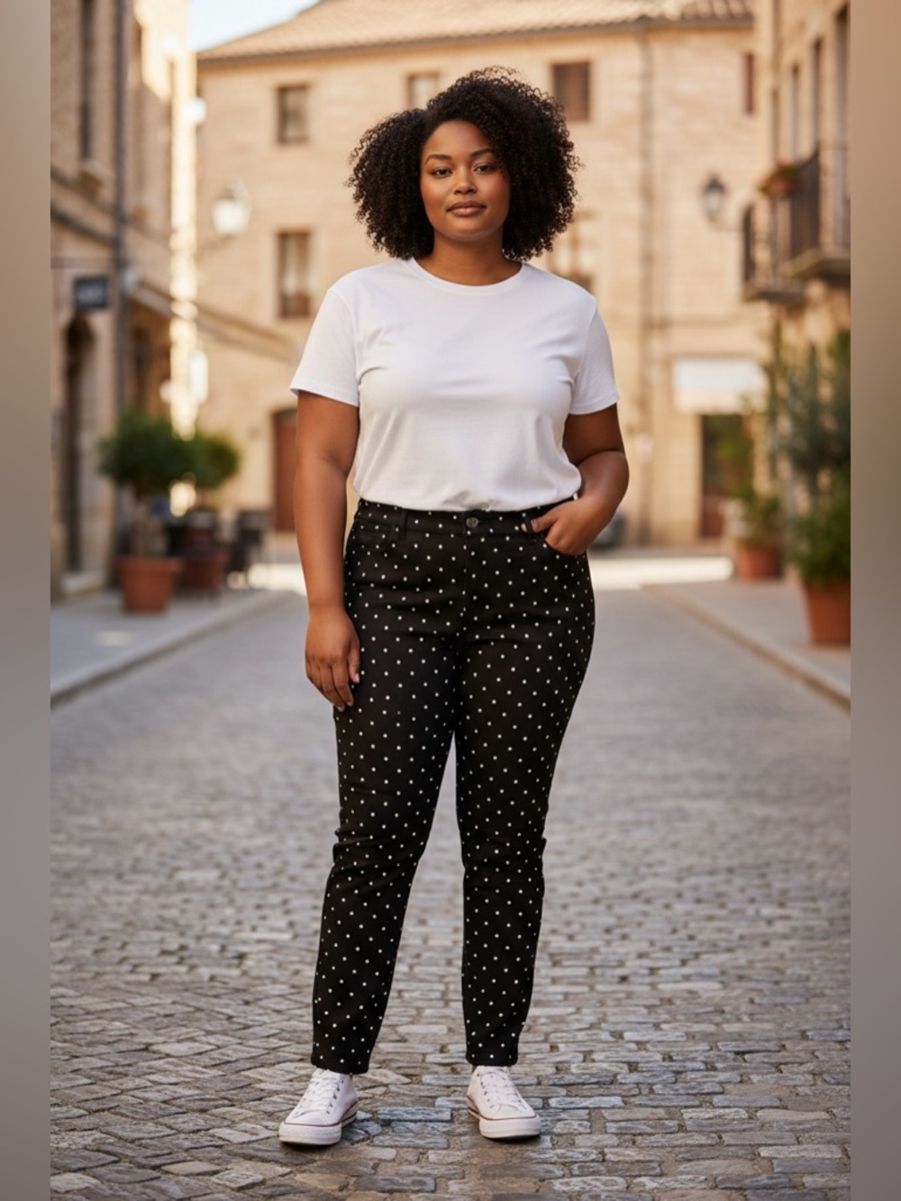 Polka Dot ⚫️⚪️ Old Navy pixie mid rise pant size 16 black white